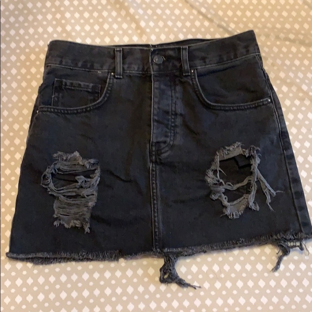 Forever 21 Black Ripped Mini-skirt